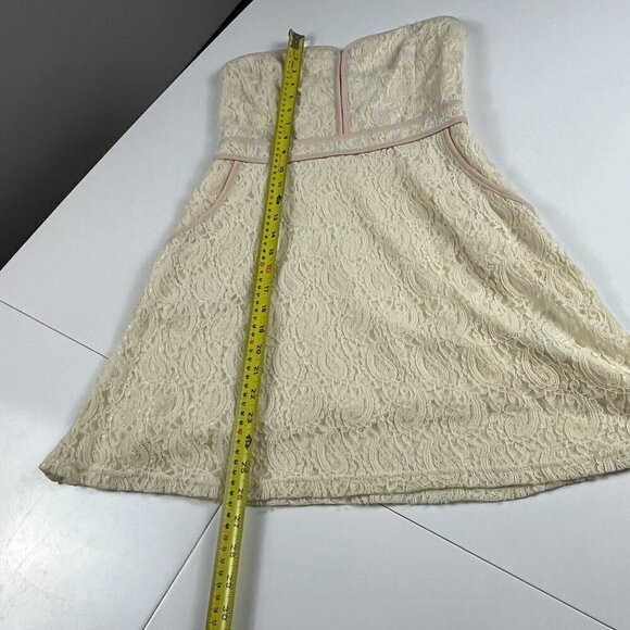 Pins and Needles strapless mini dress  lace cream size M - Picture 8 of 10